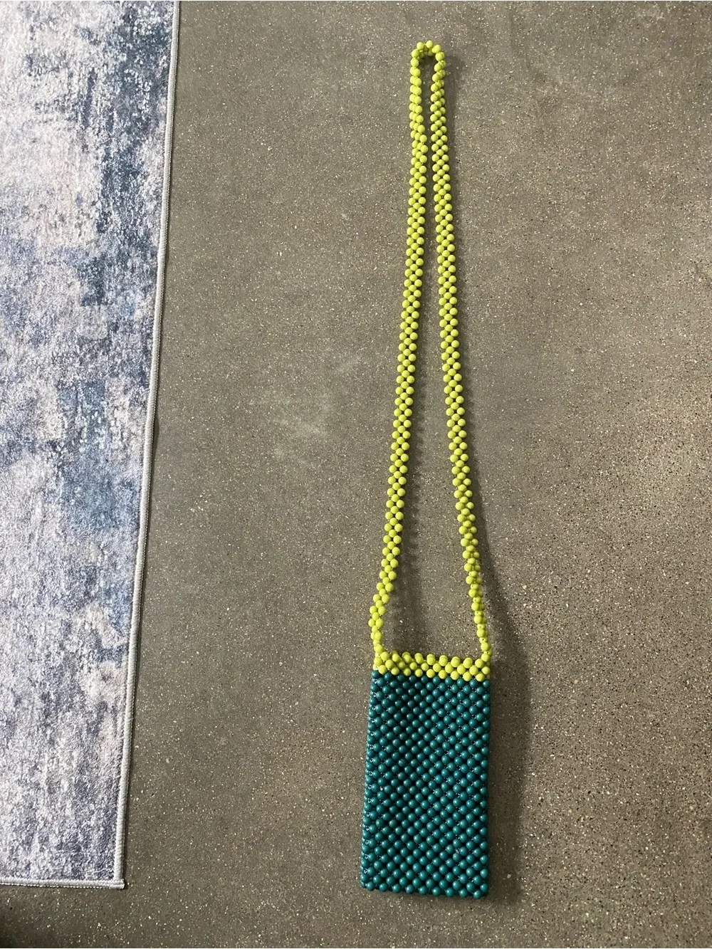 Beaded Crossbody Phone Bag - Two toned pop colors